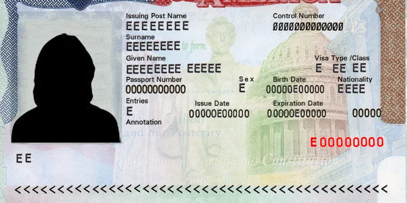 Photo of Sample US Visa
