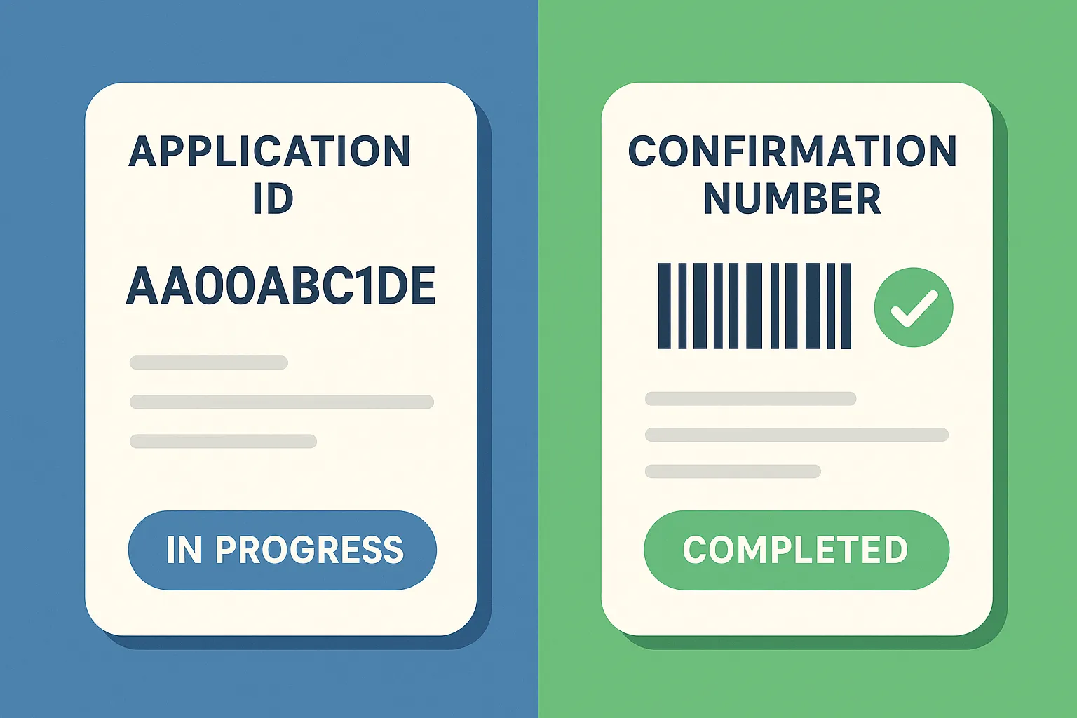 Понимание разницы: Application ID помогает восстановить незаконченные формы, а номер подтверждения — это ваш билет на собеседование.